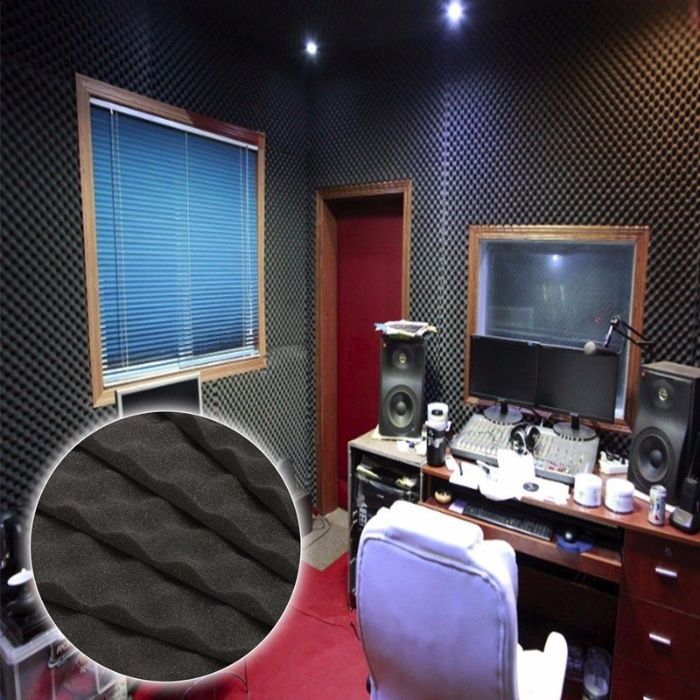 Izolatie fonica si acustica, burete cofrat ignifug pentru studio, boxe