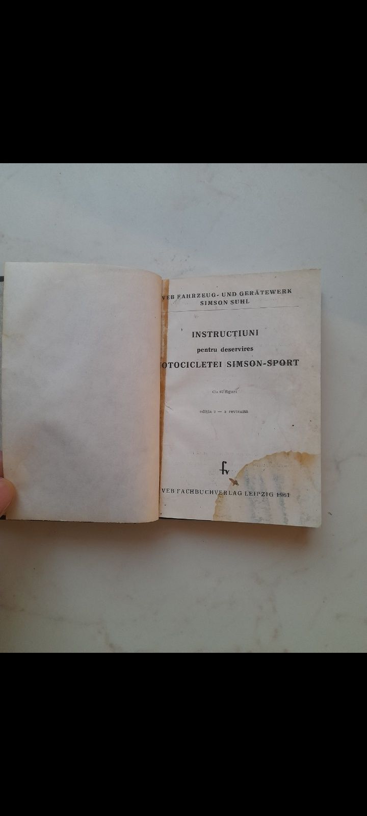 Manuale de intretinere motocicleta Simson Sport