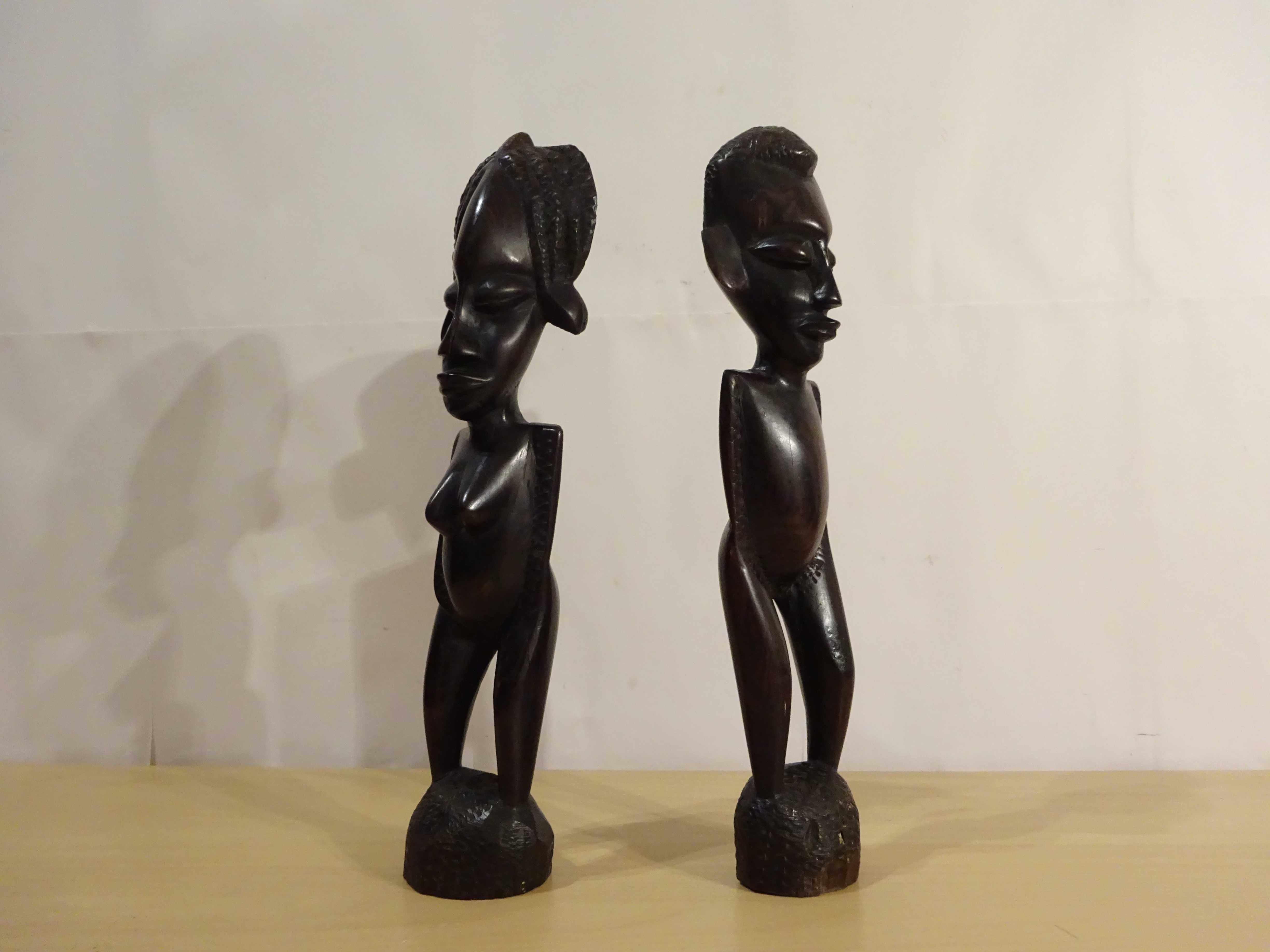 Statuete africane vechi ‘Cuplu’| lemn de abanos sculptat