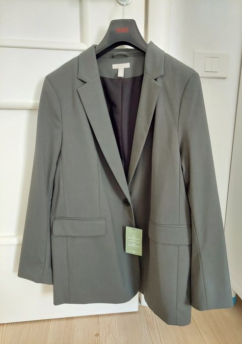 Sacou H&M cu un rând de nasturi culoare kaki masura L