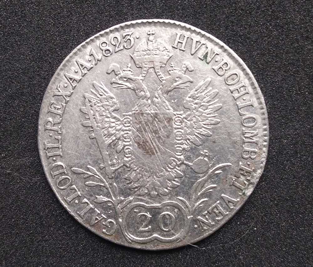 Monedă argint 20 Kreuzer 1823 A