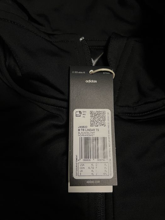 adidas Sportswear, Спортен екип с висока яка, Черен, Сив, ХЛ