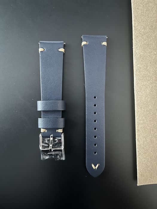 Curea Ceas WatchGecko - 20 mm - Bleomarin - Piele Naturala - Nou