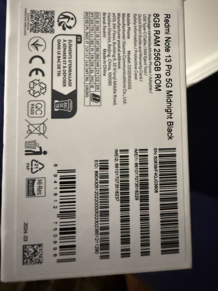 REDMI NOTE 13 pro 5 G