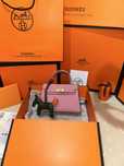 Geanta Hermes Kelly 19cm Roz/Piele naturala 100%/Punga/Cutie Hermes