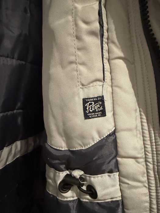 Geaca/parka de iarna Petrol Industries, gluga cu blana, pe gri, 3XL