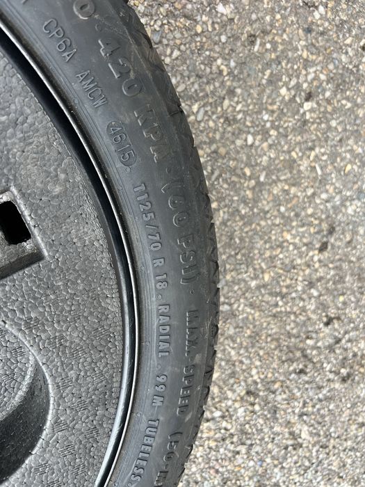 Roata de rezerva slim vw passat golf touran jetta a3 leon 5x112 pe 18