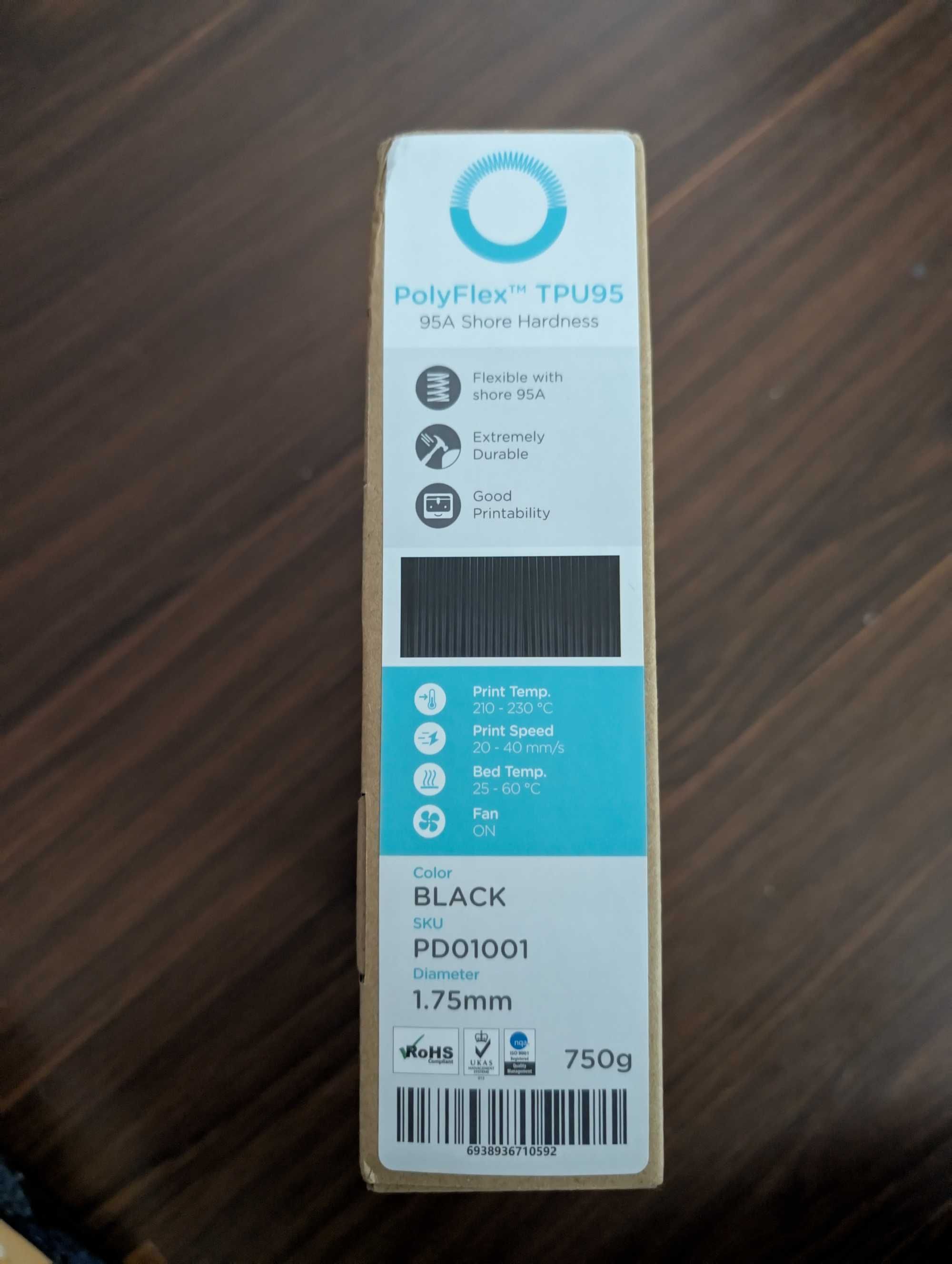 Филамент Polymaker PolyFlex TPU95 Black 1.75mm