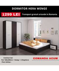 Dormitor Hera Wenge+Alb Nou 2023 Transport gratuit