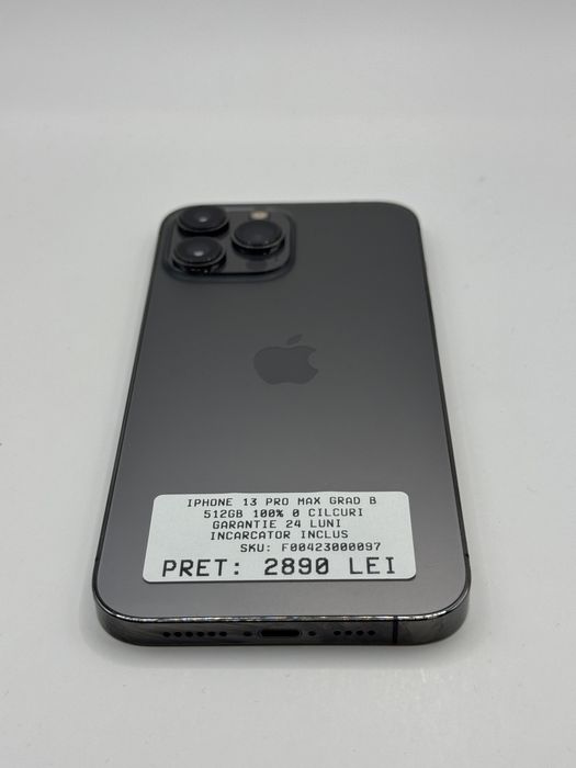 Iphone 13 Pro Max 512GB 100% Grad B Garantie 24 luni - zonemag.ro