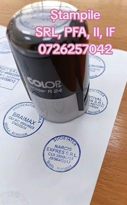 Infiintari firme: SRL,PFA,II,Asociații,Cooperative/Facem STAMPILE