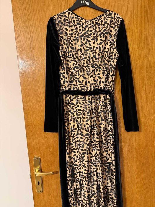 Rochie de seara Nissa cu paiete si pene