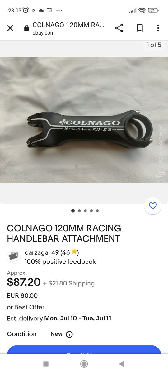 Pipă Colnago forged 3D
