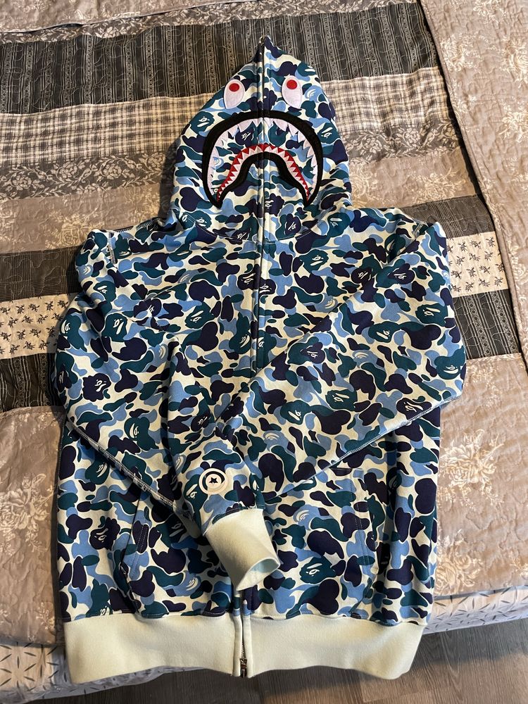 BAPE Big ABC Camo Shark Full Zip Hoodie 'Blue'