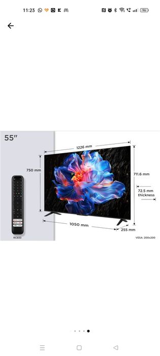 Vând Televizor 139 cm TCL 55P6K NOU