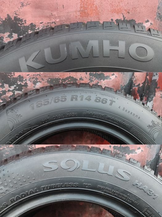 2бр. всесезонни гуми 185/65/14 Kumho Solus
7.1мм
dot22
Много добро със