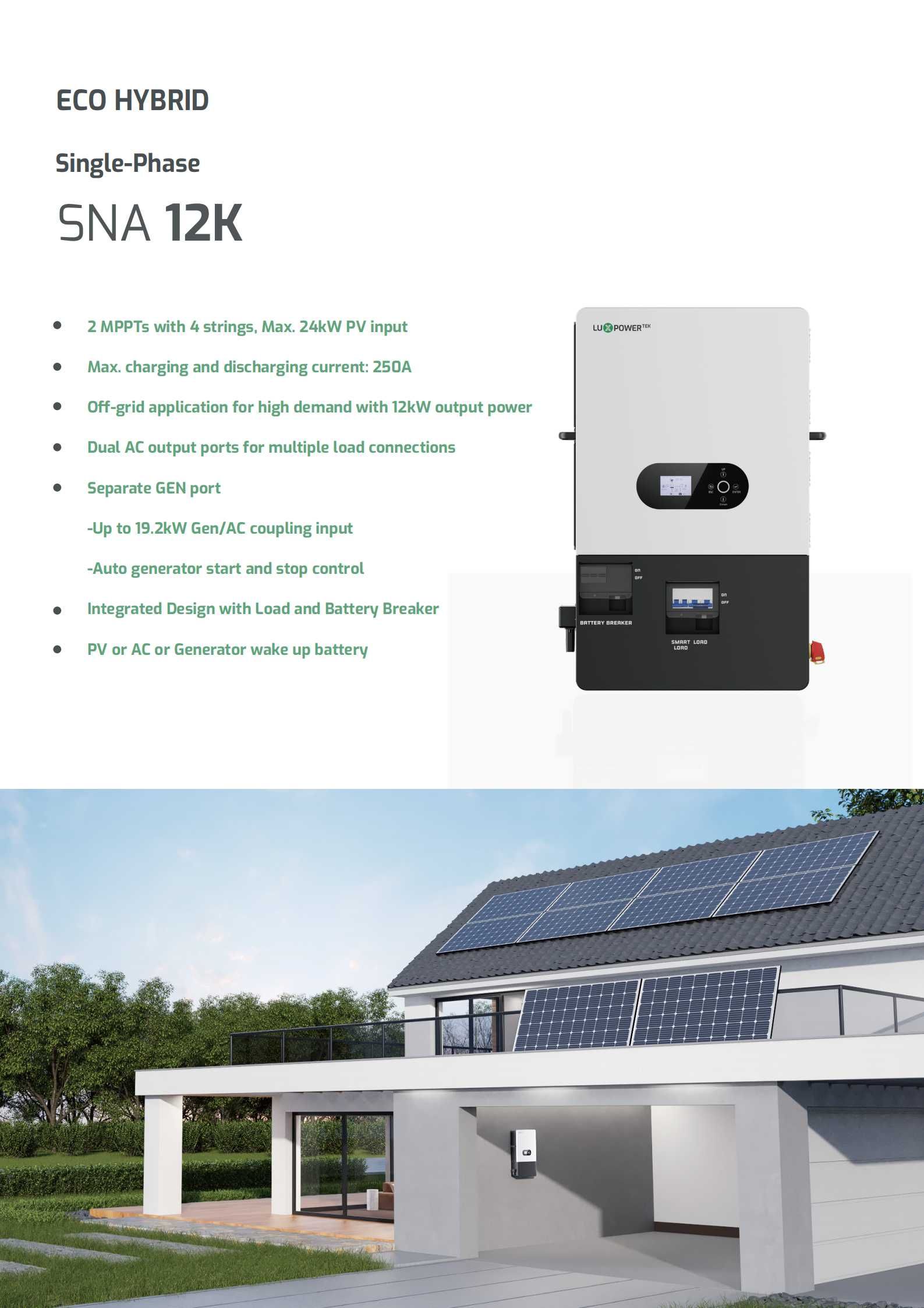 LUXPOWER SNA соларен инвертор 12/14 kW екохибрид