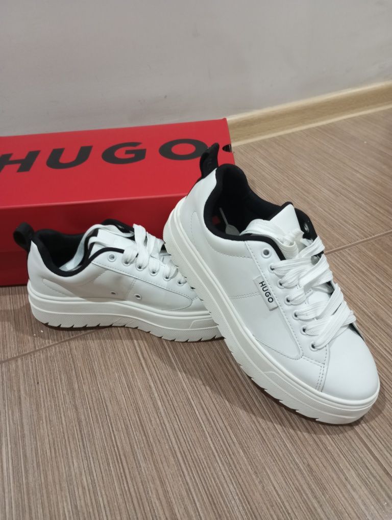 Кожени маратонки Hugo Boss