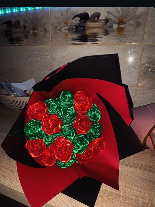 Buchet facut din satin