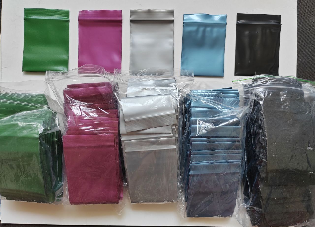 Пакетики зип-лок разноцветные 5х7 см.
