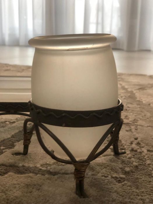 Set de baie, sticla si metal.