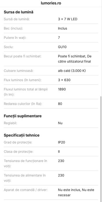 Lustra cu 3 lumini