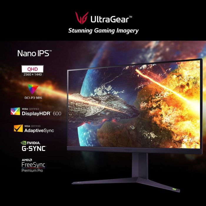 LG 32GQ850-B игровой / o‘yin monitori, 32" 2560x1440, Nano IPS, 260 Гц