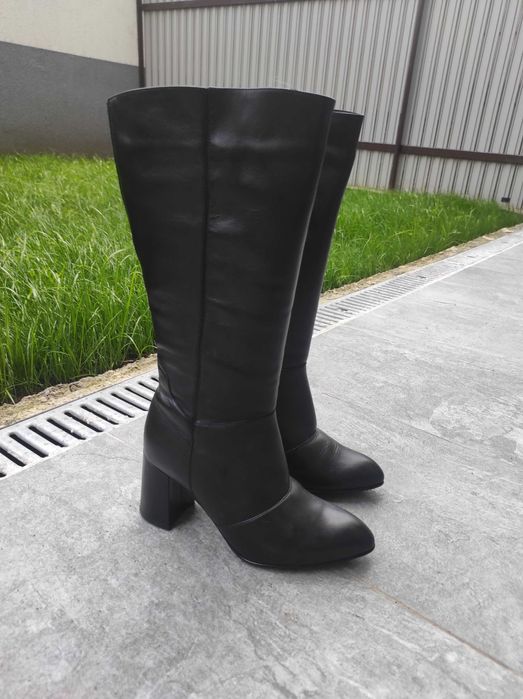 cizme de piele negre