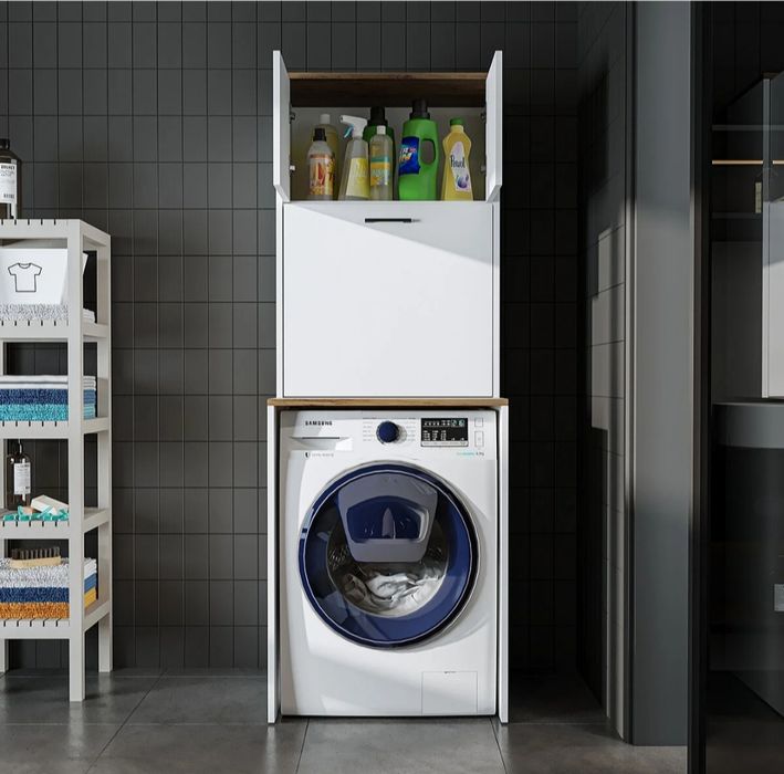 Шкаф за пералня с кош за пране