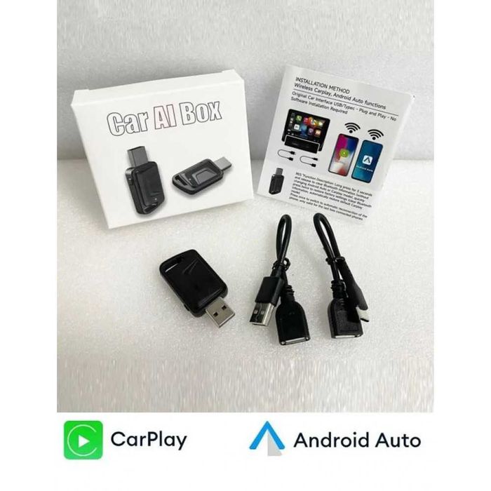 CA03 Безжичен CarPlay/Android Auto Адаптер Dual-Band, OTA, Plug & Play