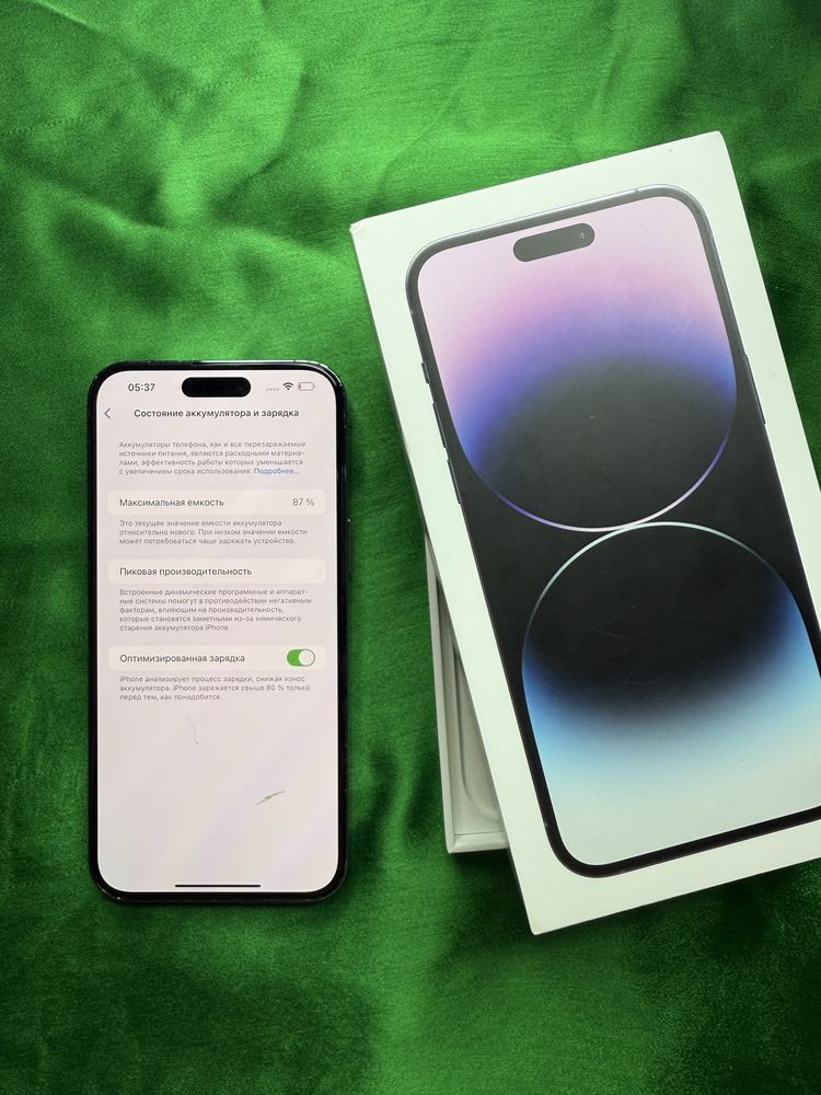 iPhone 14 ProMax 256gb Pruple Akk: 87% Kelwamiz