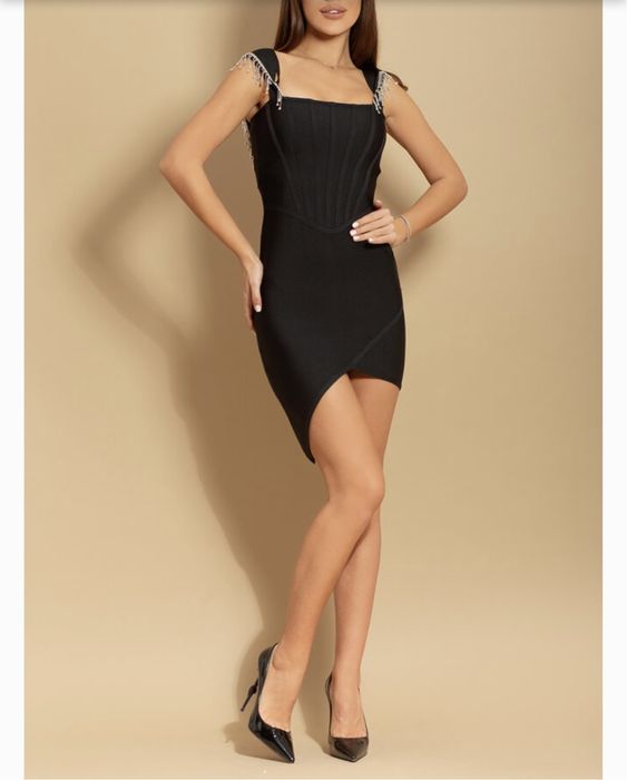 Бандажна рокля с камъни С