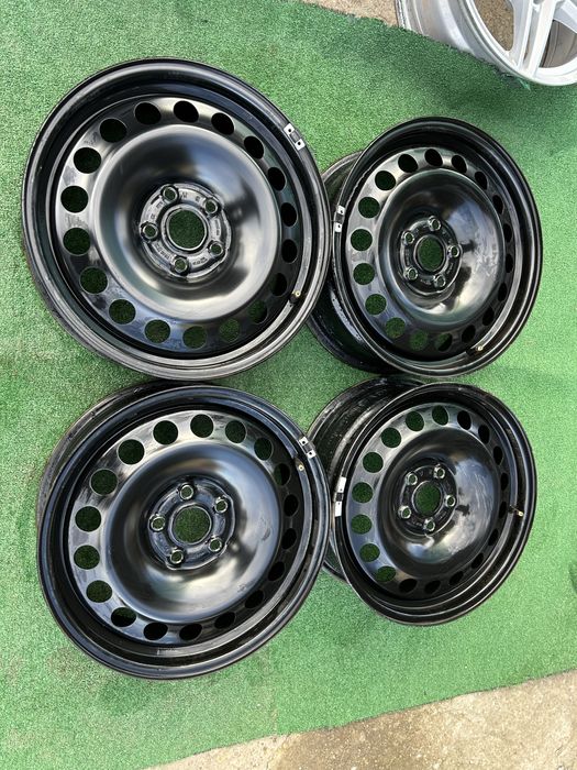 5x112 17 оргинални vw железни джанти със оргинални тазове vw