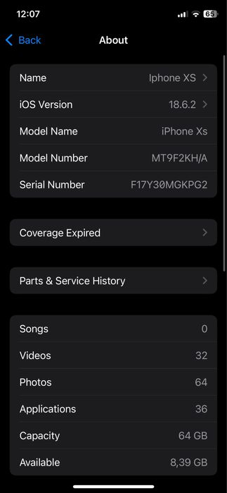 iPhone Xs 64gb silver