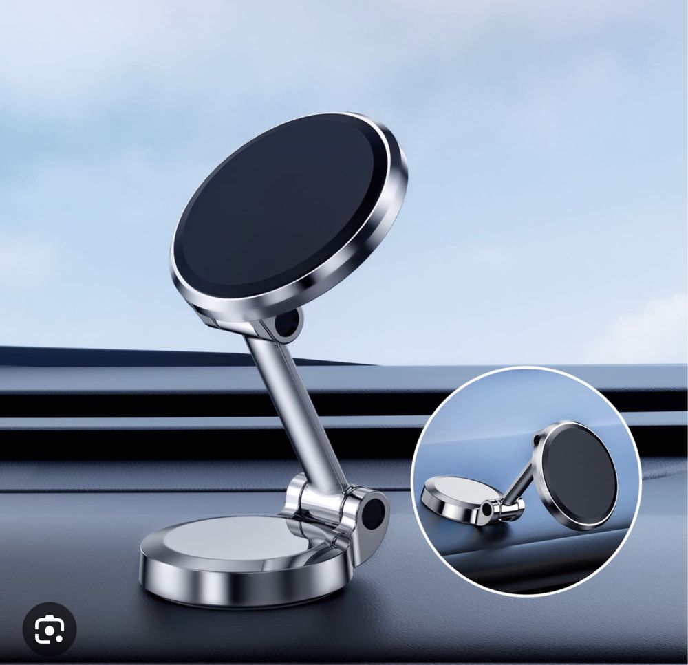 Suport Telefon Auto Pentru Bord Magnetic Extensibil Metalic Silver