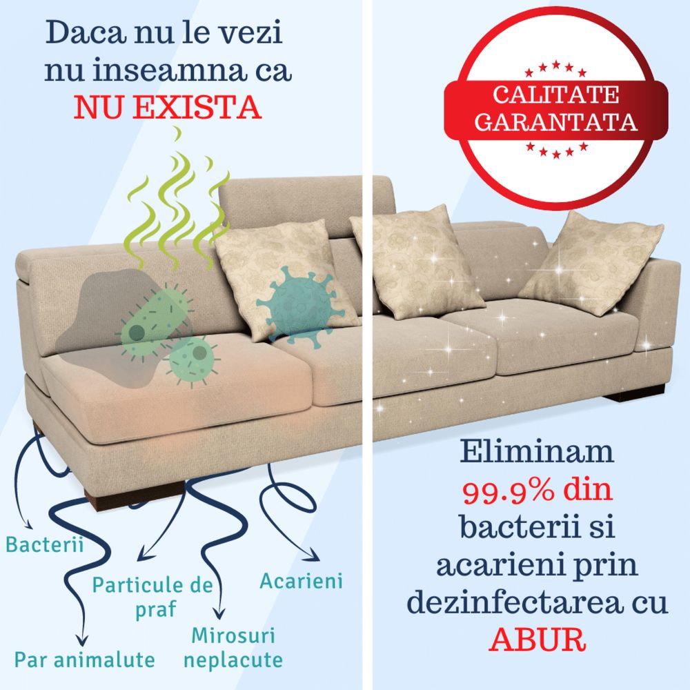 Curatare Canapele, Folotii, Saltele, Scaune deplasare oriunde in B, IF