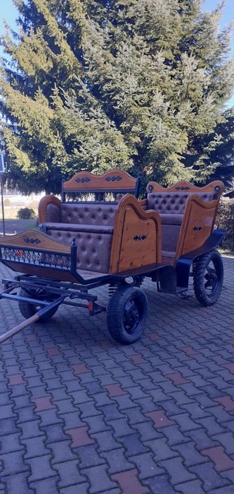 Vand cal si caliasca construita artizanal cauciucuri rezerva