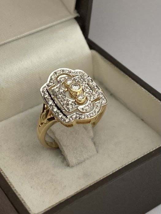 Inel vintage aur 18kt.cu diamante 0.25ct
