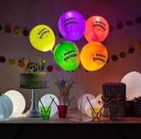 Baloane Colorate LED Illooms Happy Birthday 38cm 5buc - Giochi Prezios