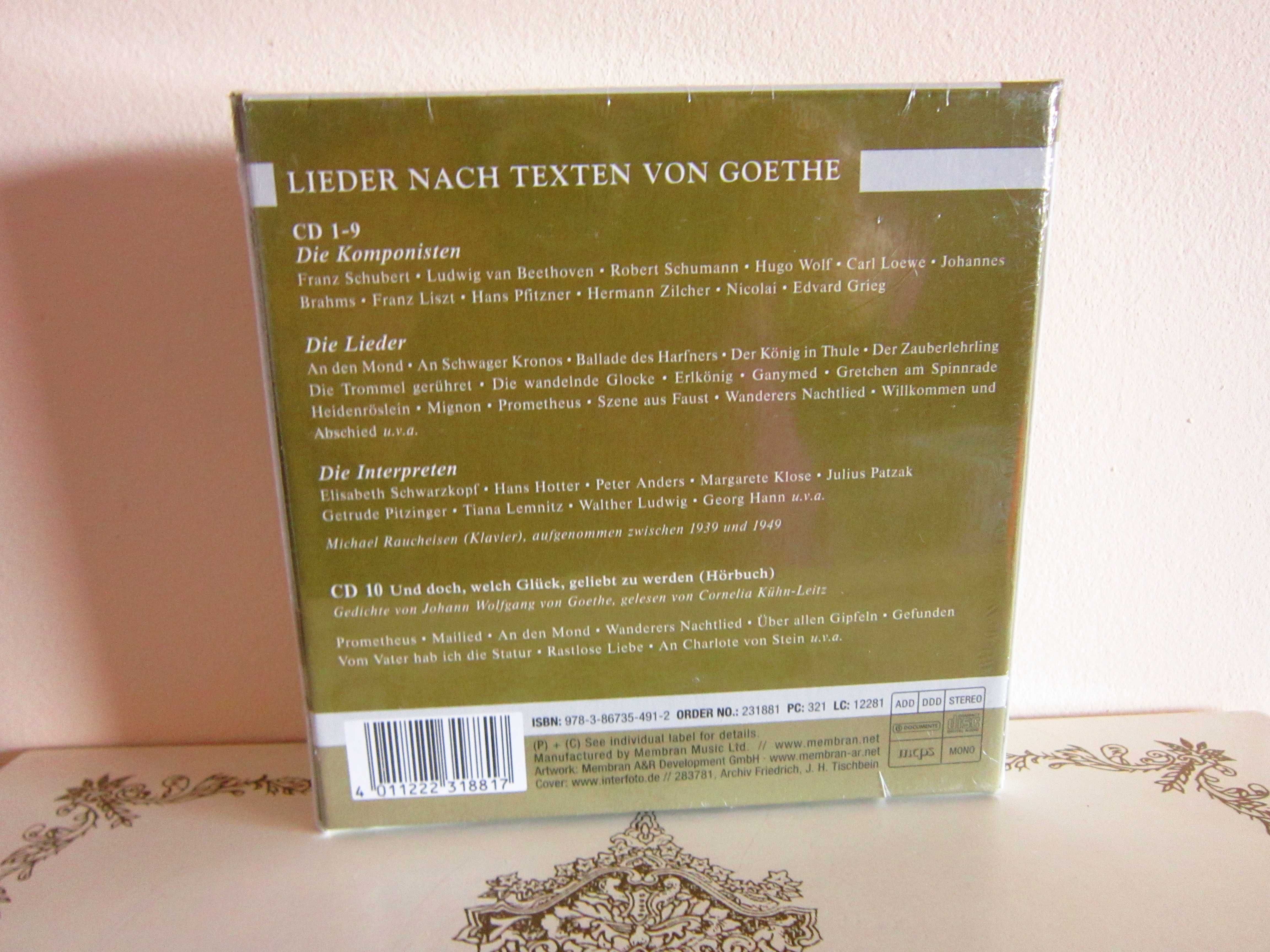 cadou rar set 10xCD sigilat Lieduri texte Goethe-Schubert,Beethoven..
