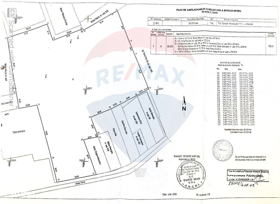 Vanzare Teren Intravilan 25.200mp Titu / Strada Tera