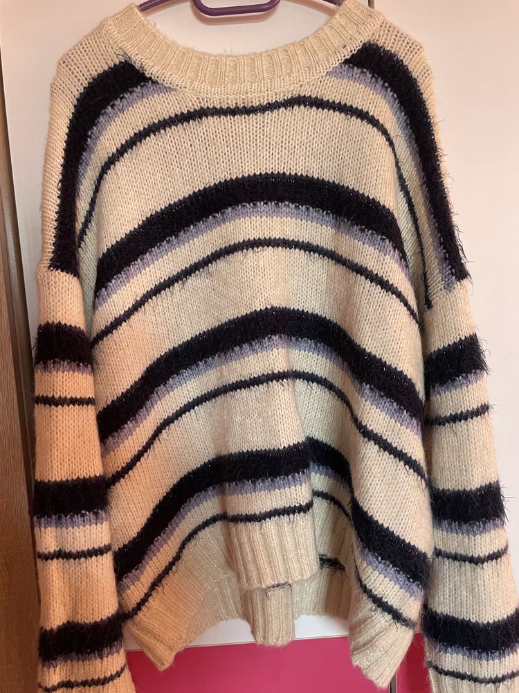 Дамски пуловер, розов пуловер, бежов, Zara Bershka Armani Guess select