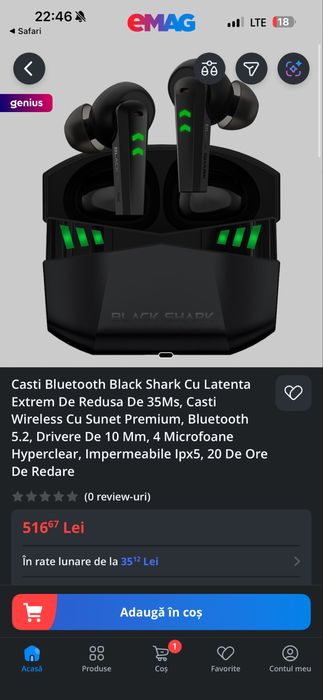 Casti Wireless Black Shark Lucifer T6 - NOI Sigilate