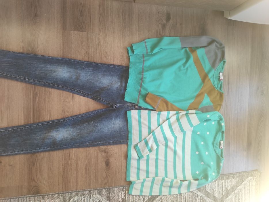 Дамски дънки сини Gudi  с пуловерчета к-т