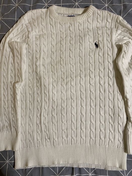 Pulover Ralph Lauren bărbați, crem, mărimea M – purtat o singură dată