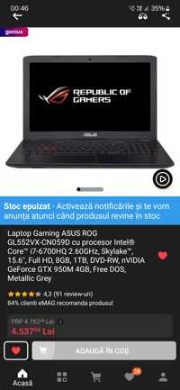 Laptop Gaming Asus ROG GL552V