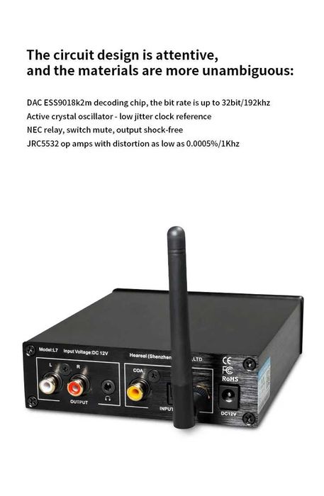 Блутут ресивър декодер дак Bluetooth 5.3 Recerivier DAC Decoder LM4562