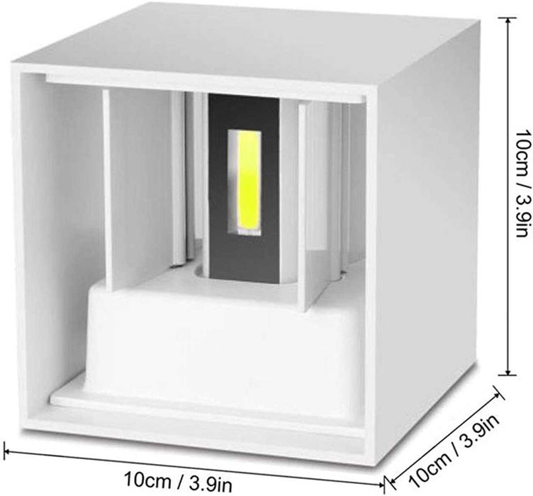 2 броя модерни LED стенни аплици 12W IP65 4000K регулируеми
