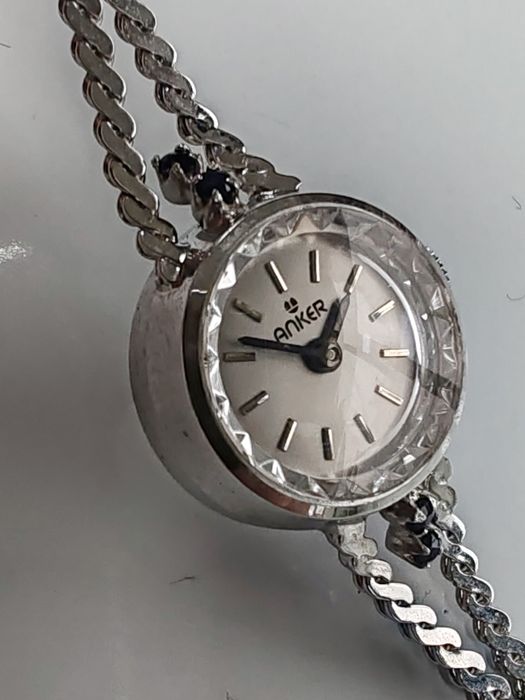 Ceas Anker Glashutte Argint cu Safire Mecanic