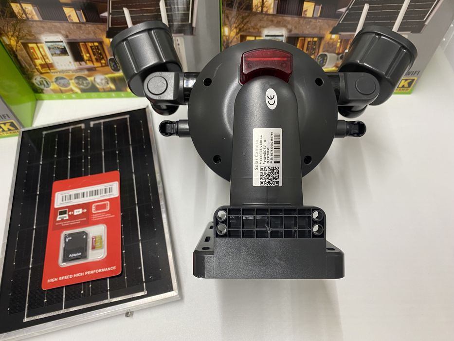 Camera Supraveghere Tripla 4G 16Mp Incarcare Solara + Micro Sd 64gb